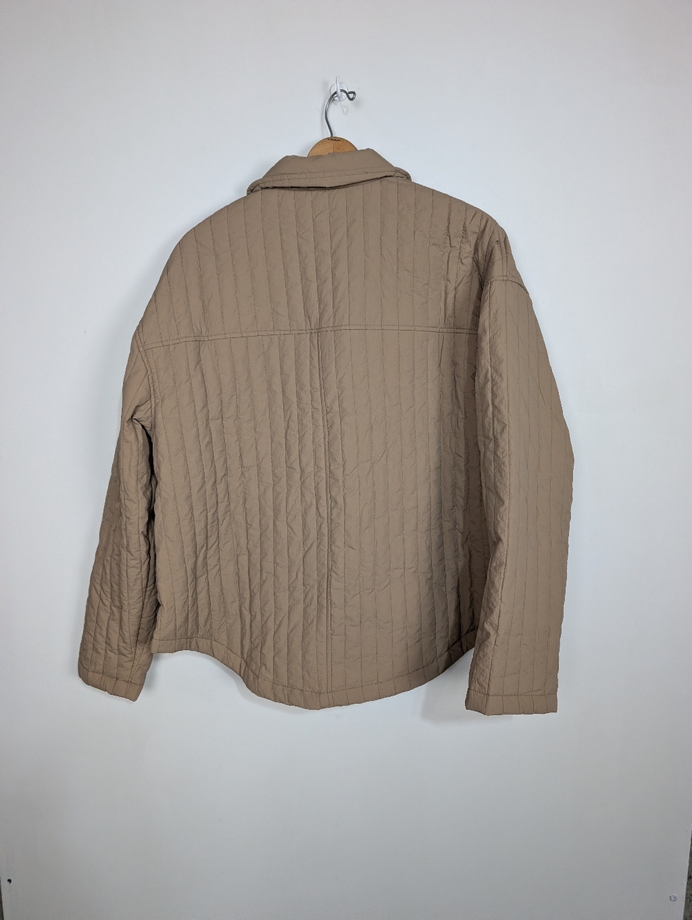 Old Navy Quilted Oversized Lightweight Water Resistant Tan Taupe Size Large Tall - Picture 6 of 9
